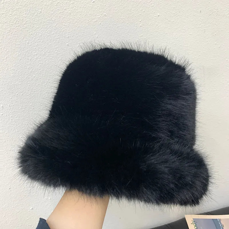 Faux Fur Bonnet: Y2K Elegance in Winter Couture